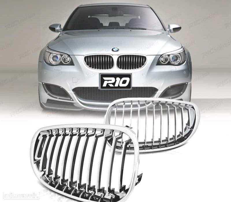 GRELHAS FRONTAIS BMW E60 E61 03-10 CROMADO - 1