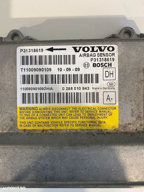 Calculator airbag SRS Volvo S60 V60 XC60 S80 XC70 V70 31318619 31658440 - 2