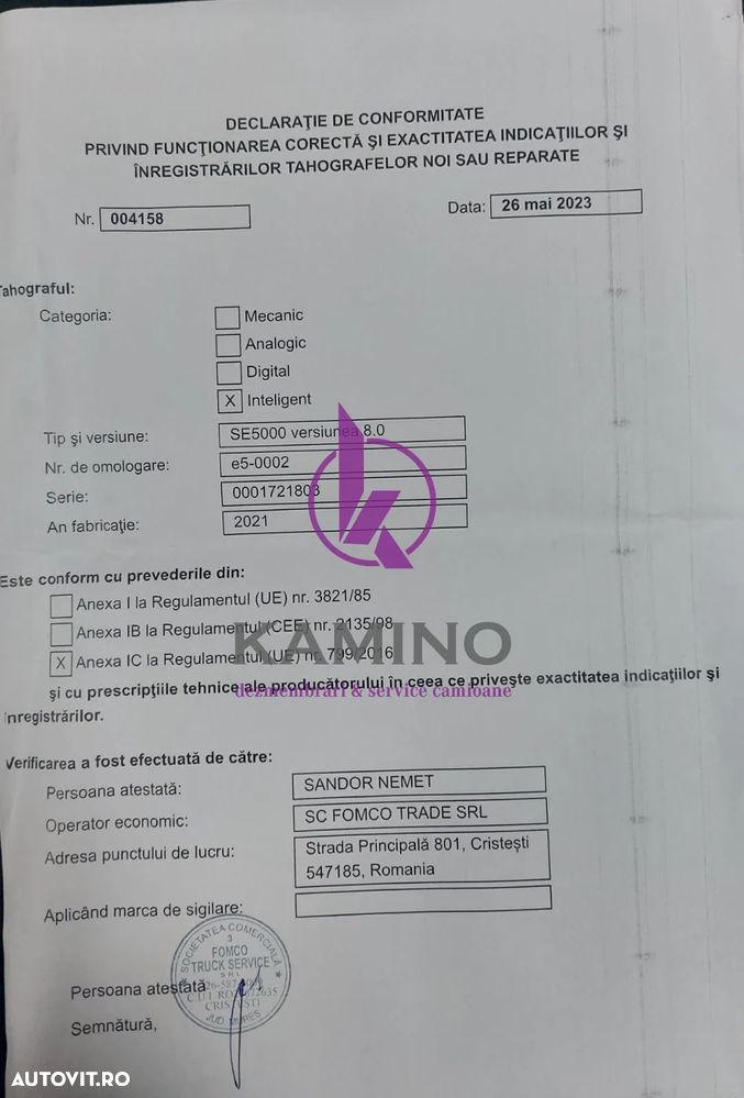 Tahograf Stoneridge Man SE5000-8 - 4