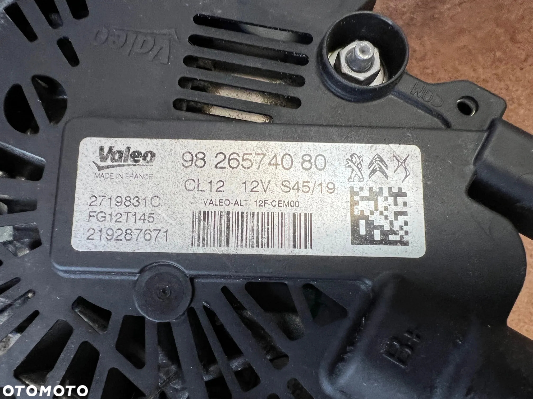 ALTERNATOR CITROEN DS3 CROSSBACK CORSA F MOKKA PEUGEOT 208 2008 Z 2020 ROKU 1.2 THP 9826574080 CL12 JAK NOWY - 5