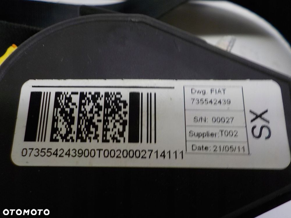 FIAT DOBLO II PAS BEZPIECZEŃSTWA NAPINACZ LEWY PRZÓD 735542439 - 2