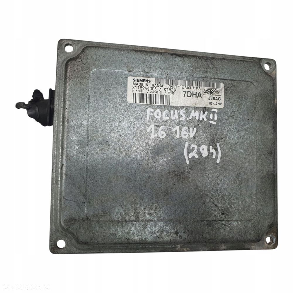 STEROWNIK SILNIKA Ford Focus II 1.6 16V Siemens 7M51-12A650-KA 7DHA J38AC - 1