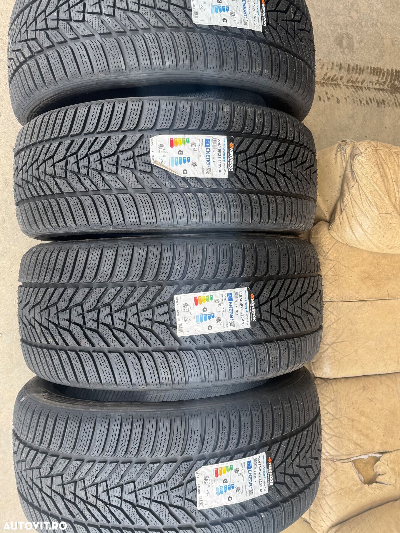 Vând set anvelope 275/45/21-315/40/21 hankook de iarnă noi - 1