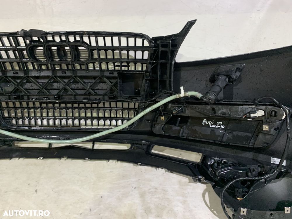 Bara fata Audi Q7, 2006, 2007, 2008, 2009, 2010, cod origine OE 4L0807437, cu gauri pentru spalatori faruri. Bara este noua, spoilerul atins si grila radiator defecta. - 21