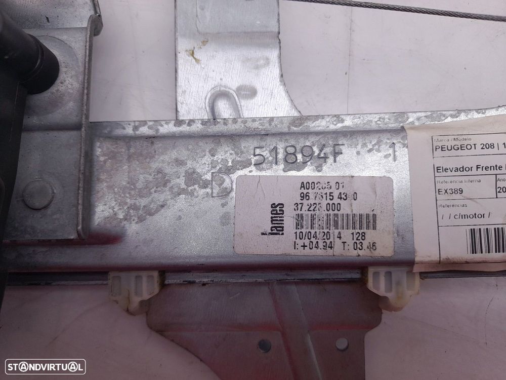 Elevador vidros frente direito PEUGEOT 208 - 3