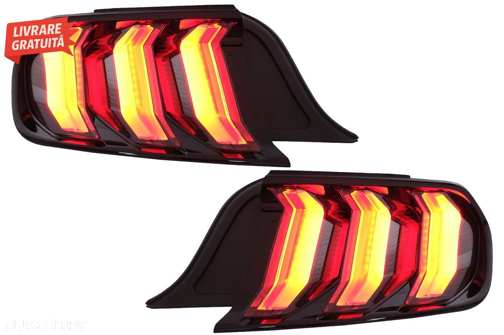Stopuri Full LED Ford Mustang VI S550 (2015-2019) Fumuriu cu Semnal Dinamic Secven- livrare gratuita - 11