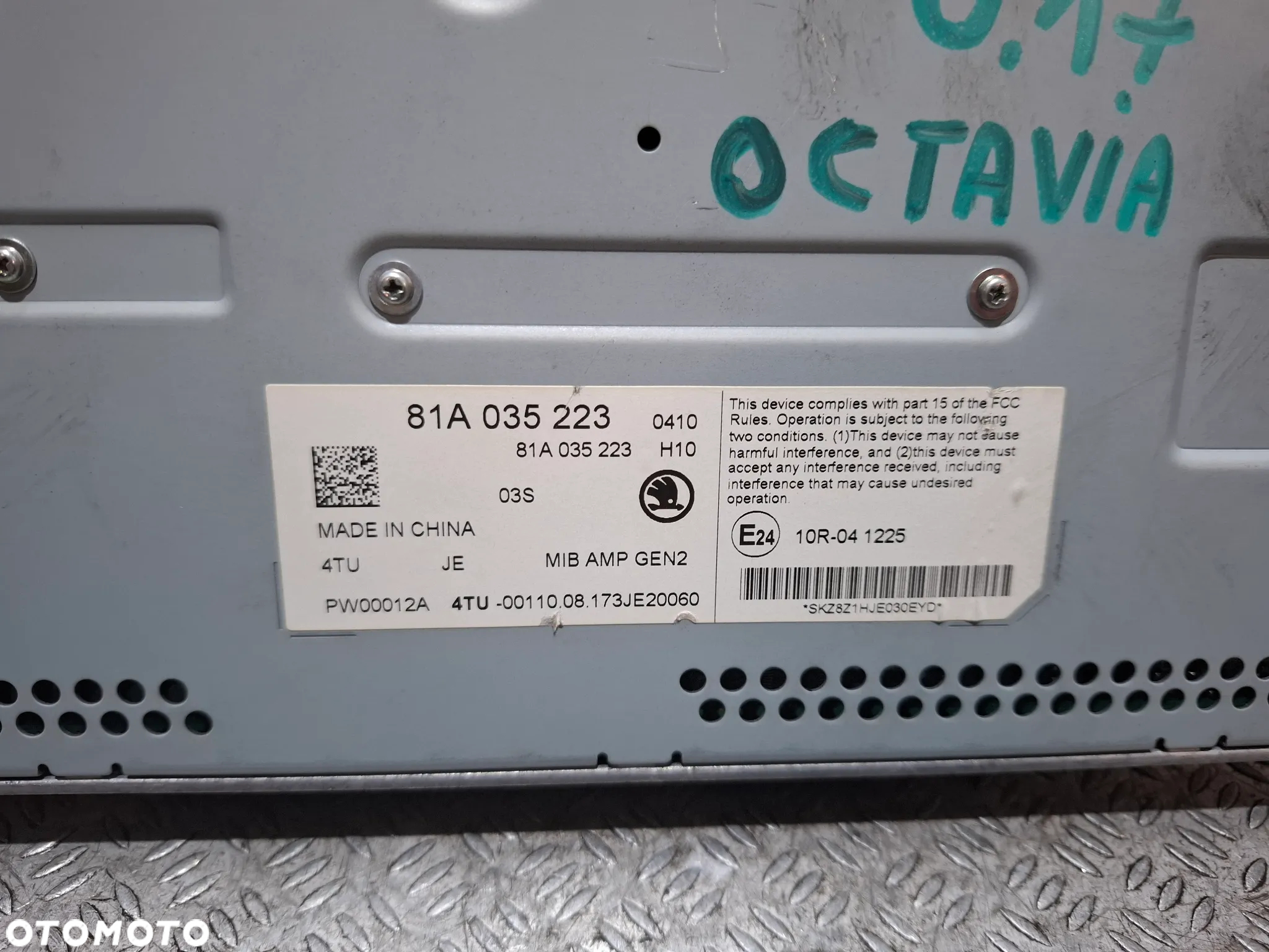 Wzmacniacz radia Audio Skoda Octavia III VRS rok 2017 nr 81A035223 - 3
