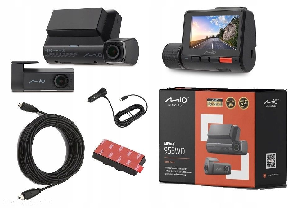 KAMERA SAMOCHODOWA MIO MIVUE 955WD DUAL PRZÓD+TYŁ - 1