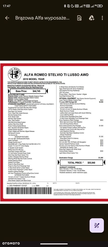 Alfa Romeo Stelvio 2.0 Turbo 16V AT8-Q4 Lusso Ti - 19