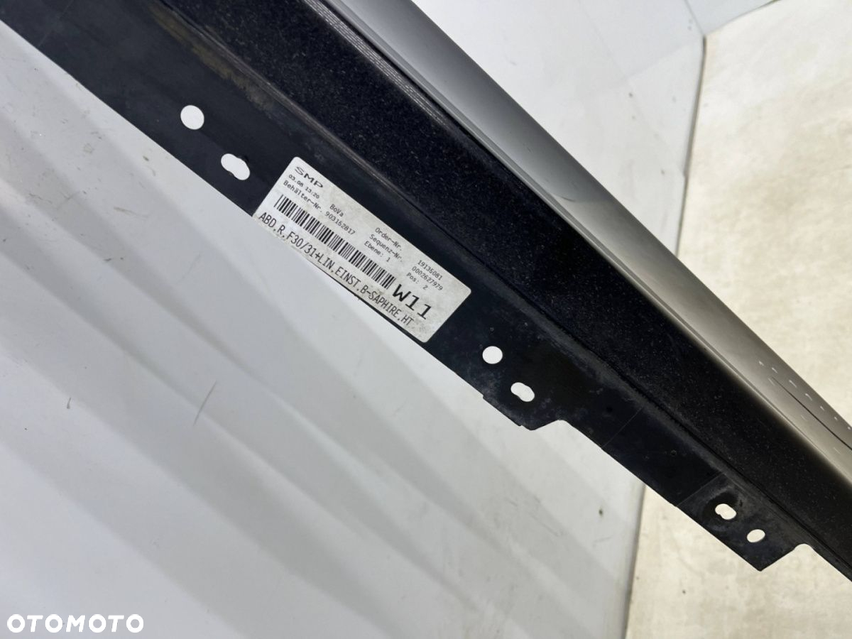 Nakładka progu BMW F30 sedan F31 kombi 11-18r. prawa listwa progowa zewnętrzna próg Black Sapphire - 11