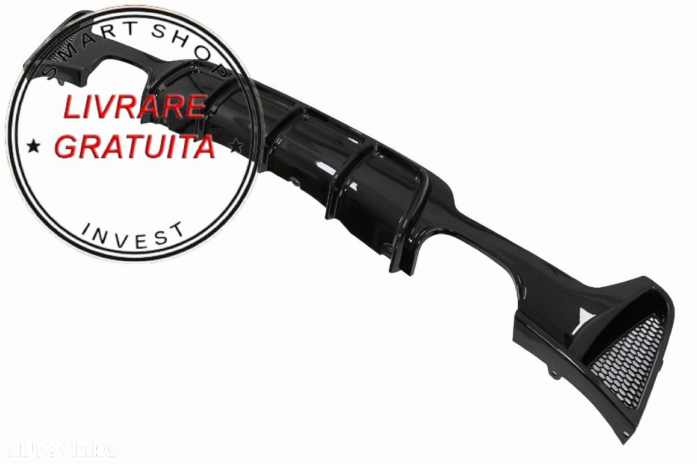 Difuzor Bara Spate Evacuare Dubla BMW Seria 4 F32 F33 F36 (2013-2019) Negru Lucios- livrare gratuita - 5