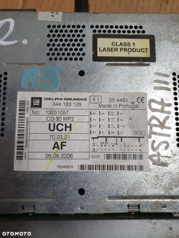 } RADIO FABRYCZNE OPEL ZAFIRA ASTRA 344183129 - 5