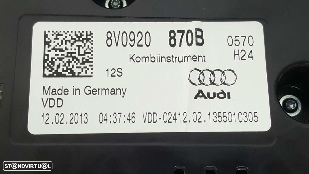 QUADRANTE AUDI A3 SPORTBACK 2013 -8V0920870B - 8