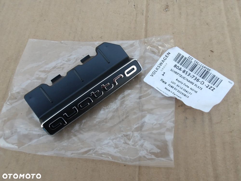 ZNACZEK EMBLEMAT QUATTRO AUDI Q5 80A S LINE 80A853736D - 1