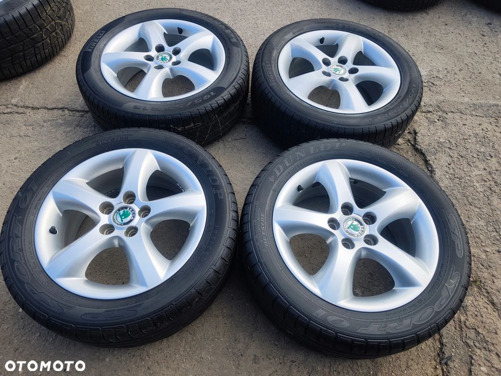 5x100 Felgi Aluminiowe Alufelgi Oryginalne 15 Koła Letnie Lato SKODA FABIA PRAKTIK ROOMSTER RAPID OCTAVIA I SEAT IBIZA CORDOBA TOLEDO II 2 IV 4 LEON I VW FOX POLO GOLF IV 4 NEW BEETLE BORA AUDI A3 8L A2 A1 Legnica ALU-RAD 195/55 - 2