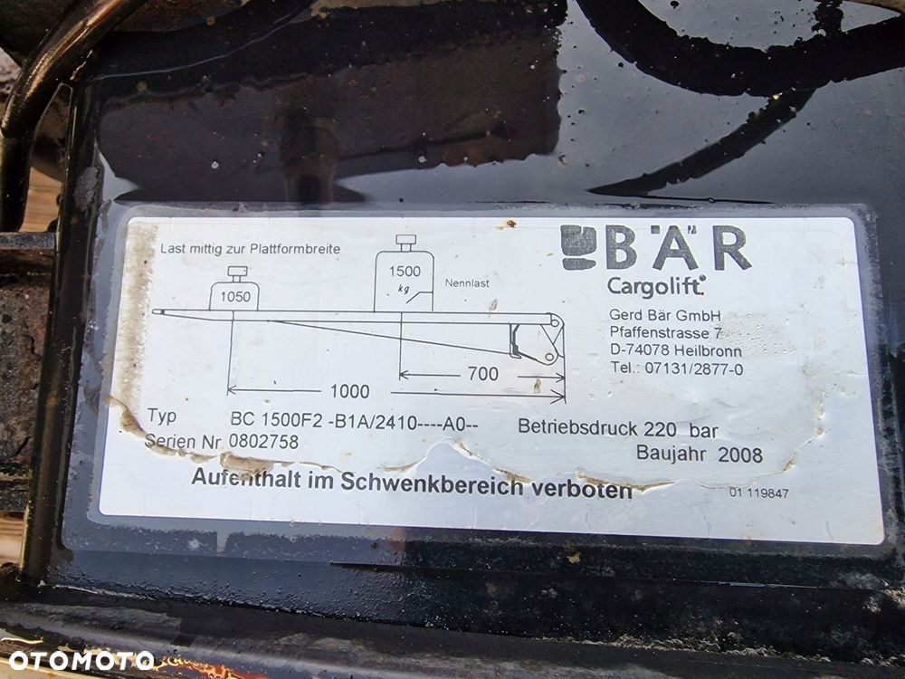Winda Załadunkowa BAR 2008r. - 2