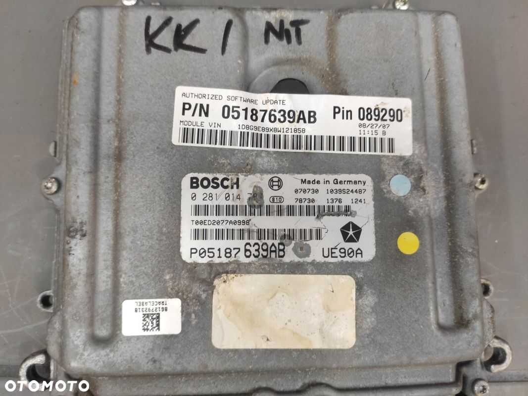 DODGE NITRO 2.8 CRD CHEROKEE KK MODUŁ STEROWNIK KOMPUTER ECU 05187639AB - 9
