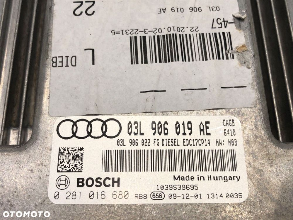 KOMPUTER SILNIKA  AUDI A6 C6 Avant (4F5) 2004 - 2011 2.0 TDI 100 kW [136 KM] olej napędowy 2005 - - 3