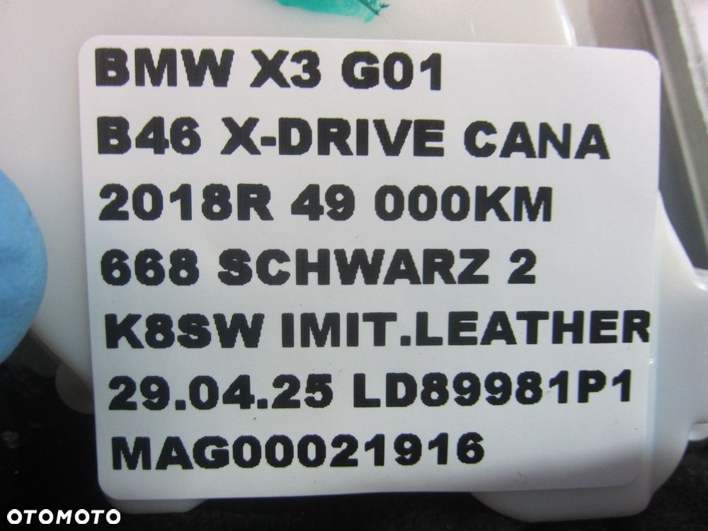BMW X3 G01 G02 X4 NAPINACZ TYLNY PAS TYŁ TYLNY LEWY 7497783 72117497783 USA - 9