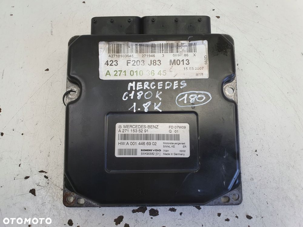 Mercedes W203 1.8 K STEROWNIK SILNIKA Komputer A2711535291 - 1