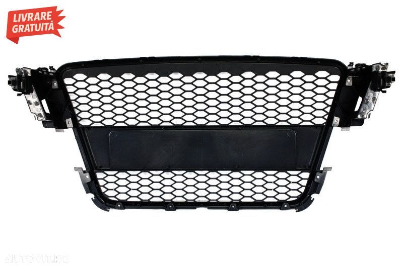 Grila Centrala Audi A5 8T (2007-2011) RS Design Negru Lucios - 3