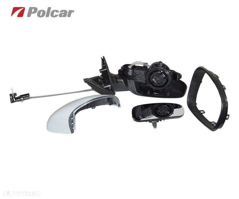 Oglinda exterioara Skoda Fabia 2 (5J) 2007-2015, partea dreapta , reglare manuala , geam cromata convexa, carcasa grunduita, 5J0857508D - 2