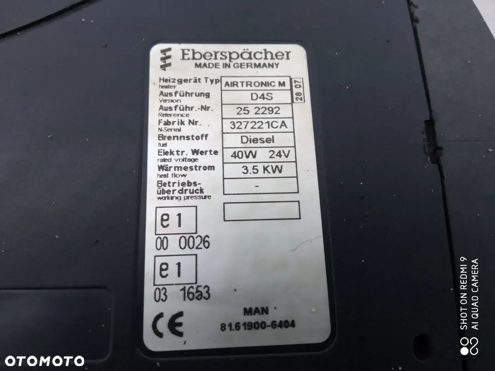 ogrzewanie AITRONIC MAN 3,5 kw DIESEL 40W 24V D4S kompletne - 3