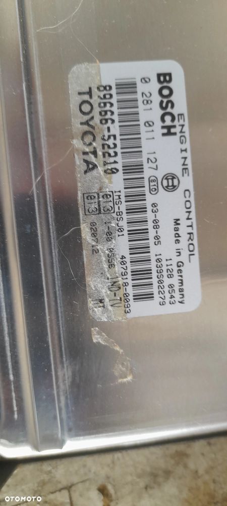 sterownik silnika TOYOTA YARIS VERSO 0281011127 - 4