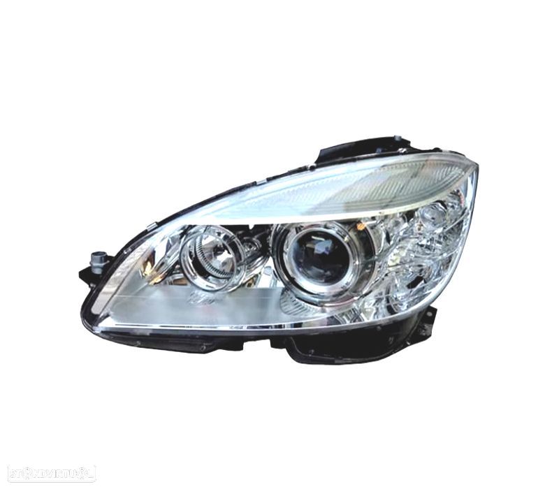 FAROL ESQ XENON PARA MERCEDES C W204 07-11 FUNDO CROMADO - 1
