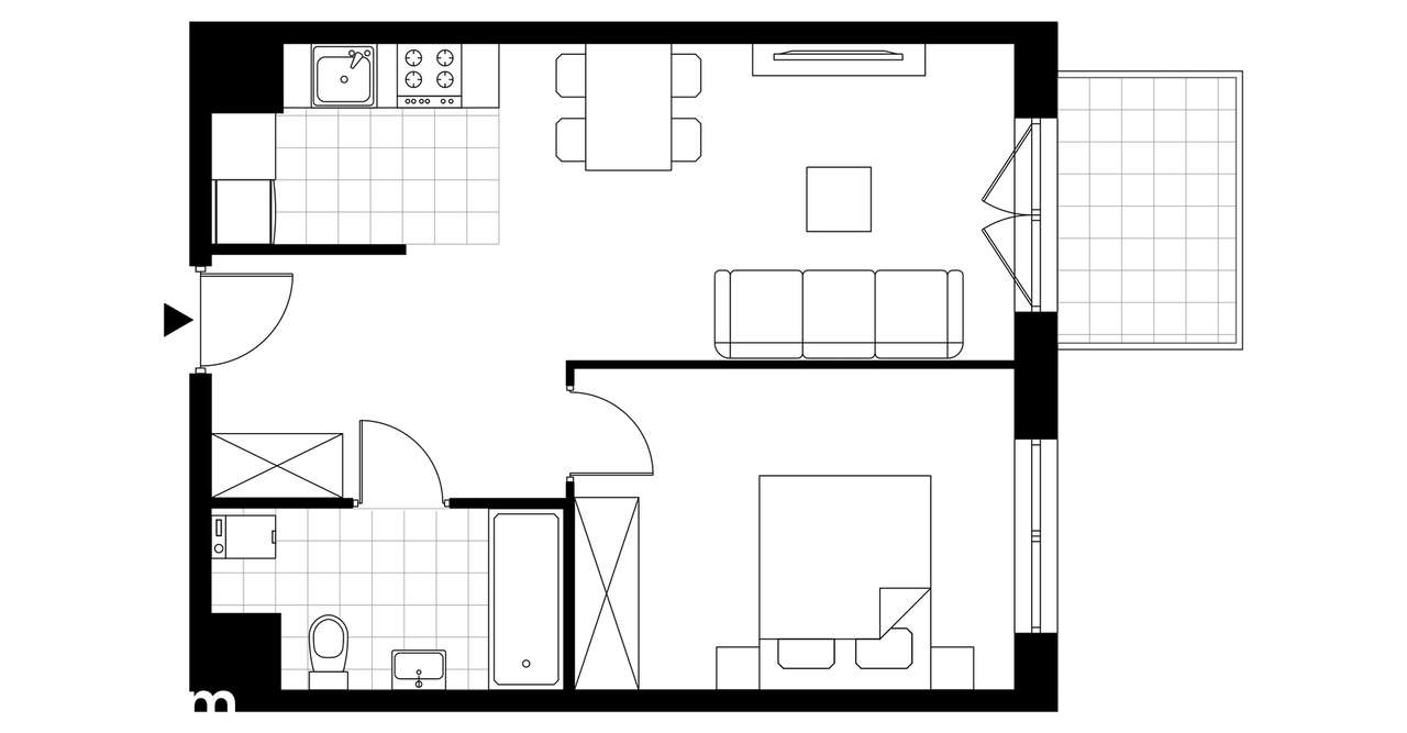 2-pokojowe mieszkanie 42m2 + balkon Bezpośrednio - Pełny obrazek: 3/17