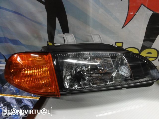 Farois frontais com luz branca 5000k Honda civic 92-95 EG8, EG9, EH8, EH9 JDM Fundo + piscas frontais Honda civic 92-95 4 portas EG8, EG9 fundo laranja JDM Look - 5