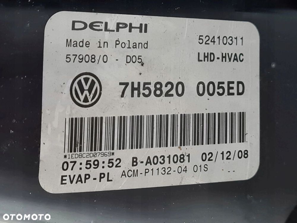 VW T5 MULTIVAN nagrzewnica dmuchawa przód 7H5820005ED - 3