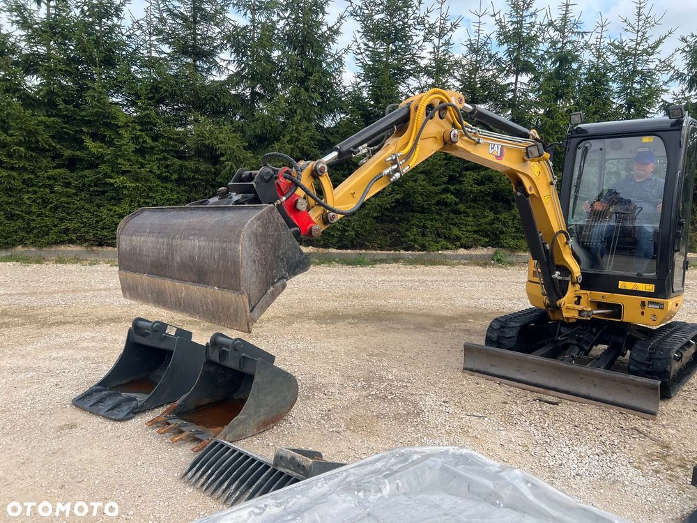 Caterpillar MINIKOPARKA CAT 302,7 gąsienicowa 2x łyżka Grabie WIERTNICA widły 303,5 Catepillar 305 koparka 3 5 tony sprowadzona 1 właściciel po serwisie BOBCAT SANNY YANMAR JCB KUBOTA mini koparka - 19
