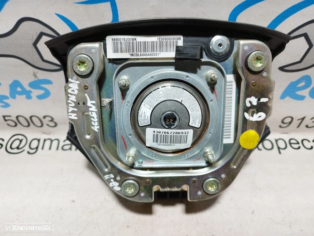 AIRBAG VOLANTE GUIADOR HYUNDAI ACCENT III 3 MK3 MC 569001E200WK 1E56900030WK 4307067286932 - 5