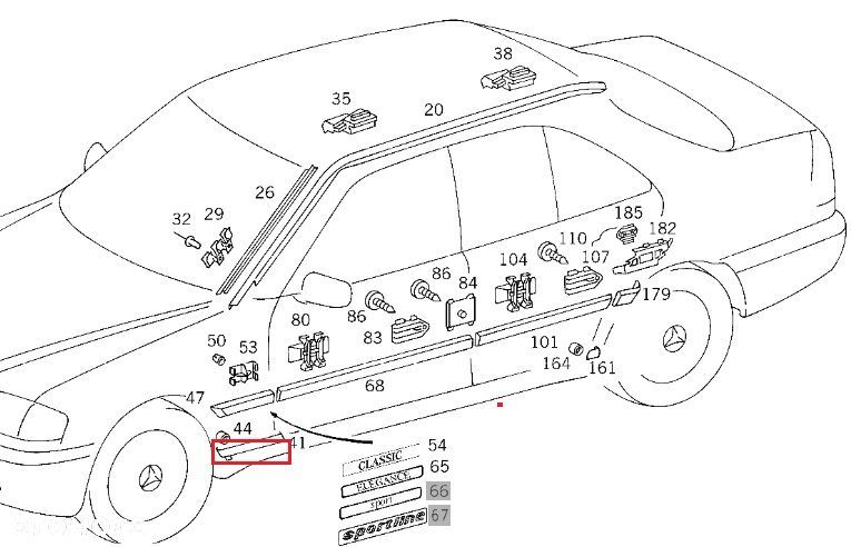 MERCEDES W202 Listwa blotnika dolna lewa ORYGINAL - 3