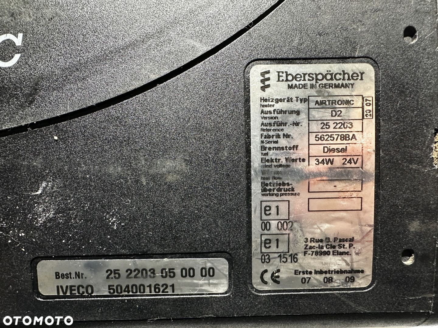 Ogrzewanie Postojowe Webasto Airtronic D2 Iveco Stralis Euro 5 - 5