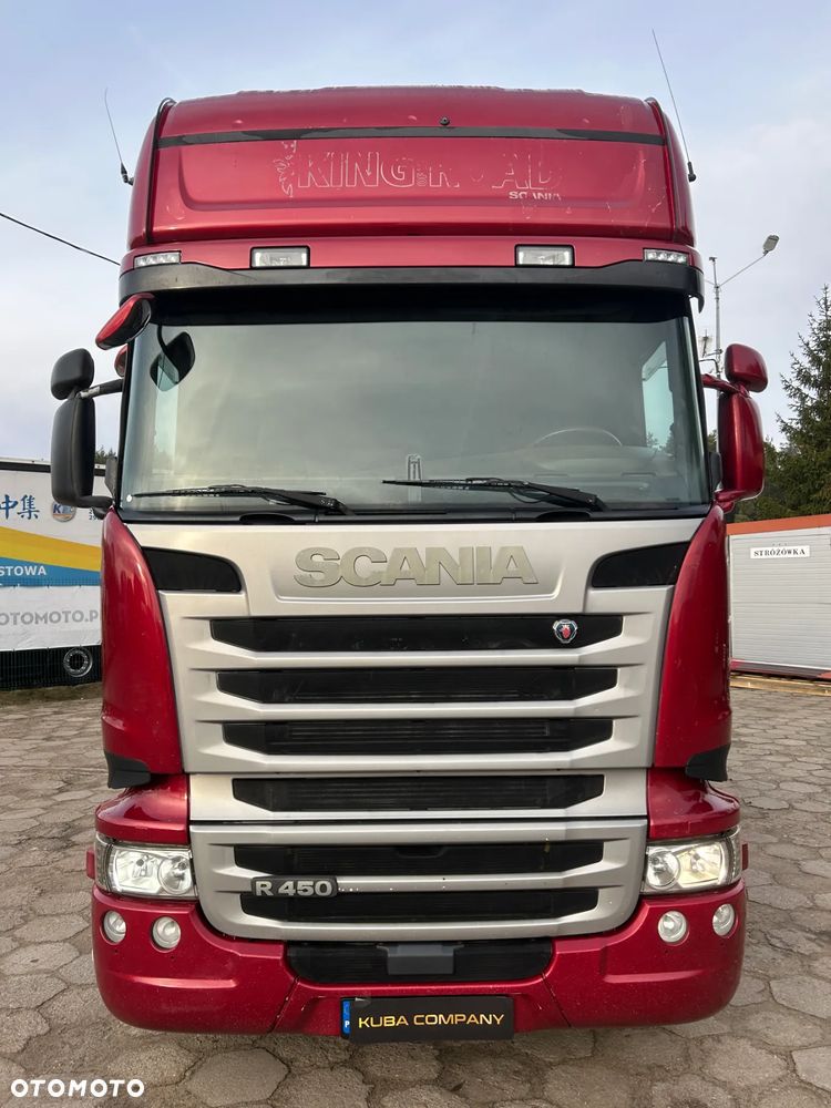 Scania R450 RETARDER / SKÓRY / NAVI / AUTOMAT / POLSKI SALON / ZBIORNIKI PALIWA 1500 L / LAMPY LED / FULL SPOJLERY / TYŁ 4 PODUSZKI / BARDZO ŁADNA SCANIA 2015 ROK !! - 2