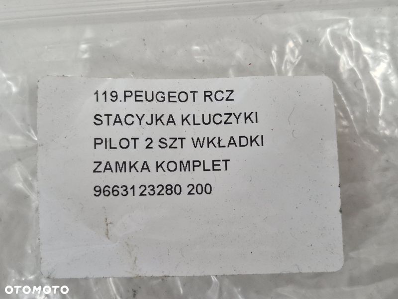 PEUGEOT RCZ STACYJKA KLUCZYKI 2x PILOT WKŁADKI ZAMKA KOMPLET 9663123280 - 8