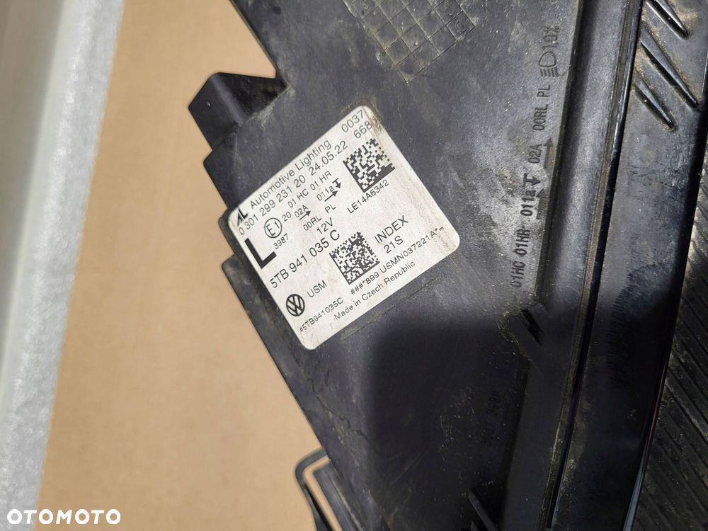 volkswagen touran 5tb pół led przód strona lewa lampa przednia 5tb941035c - 8