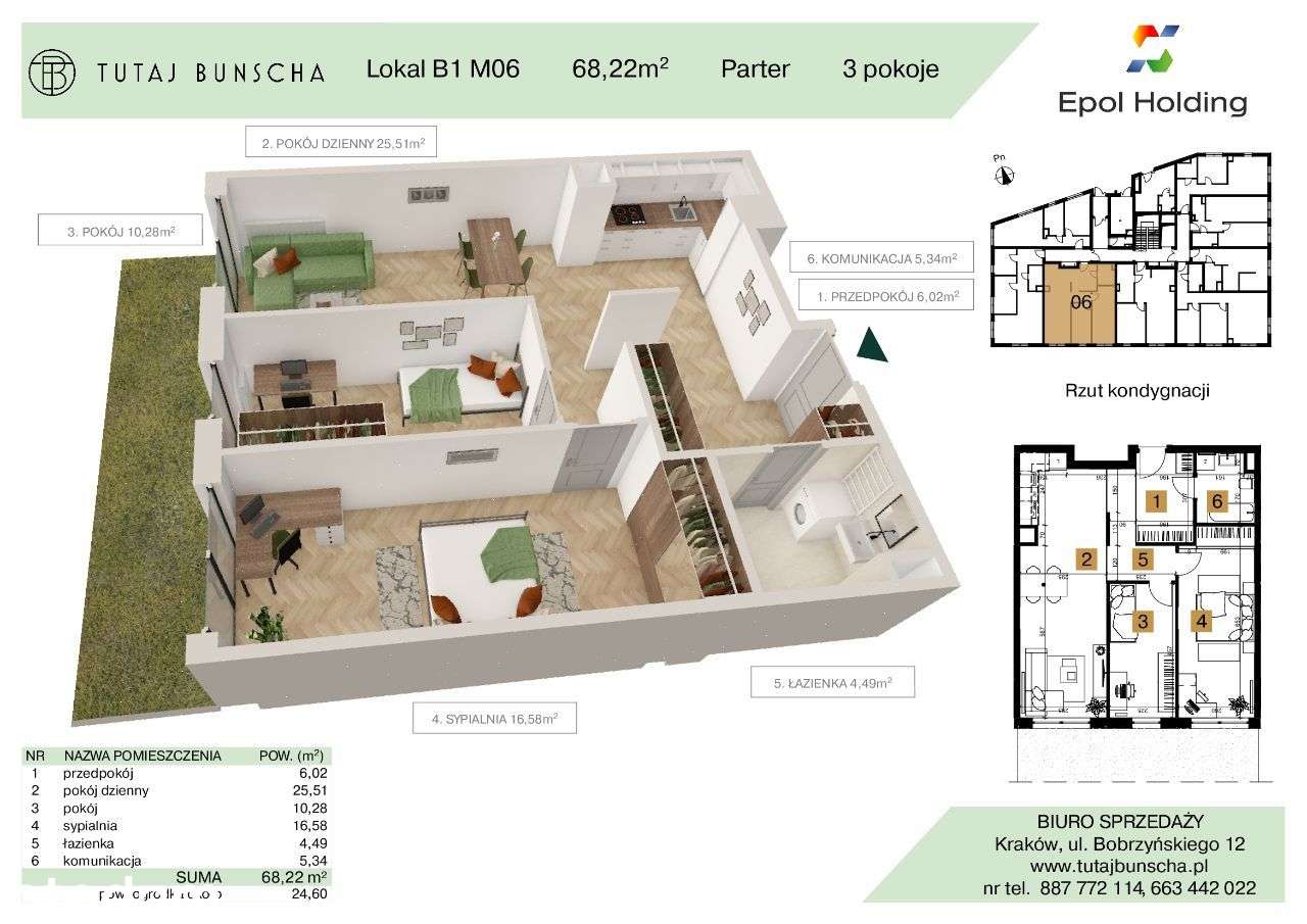 3-pokojowe mieszkanie 68 m2 + ogródek 24 m2 Bezpośrednio