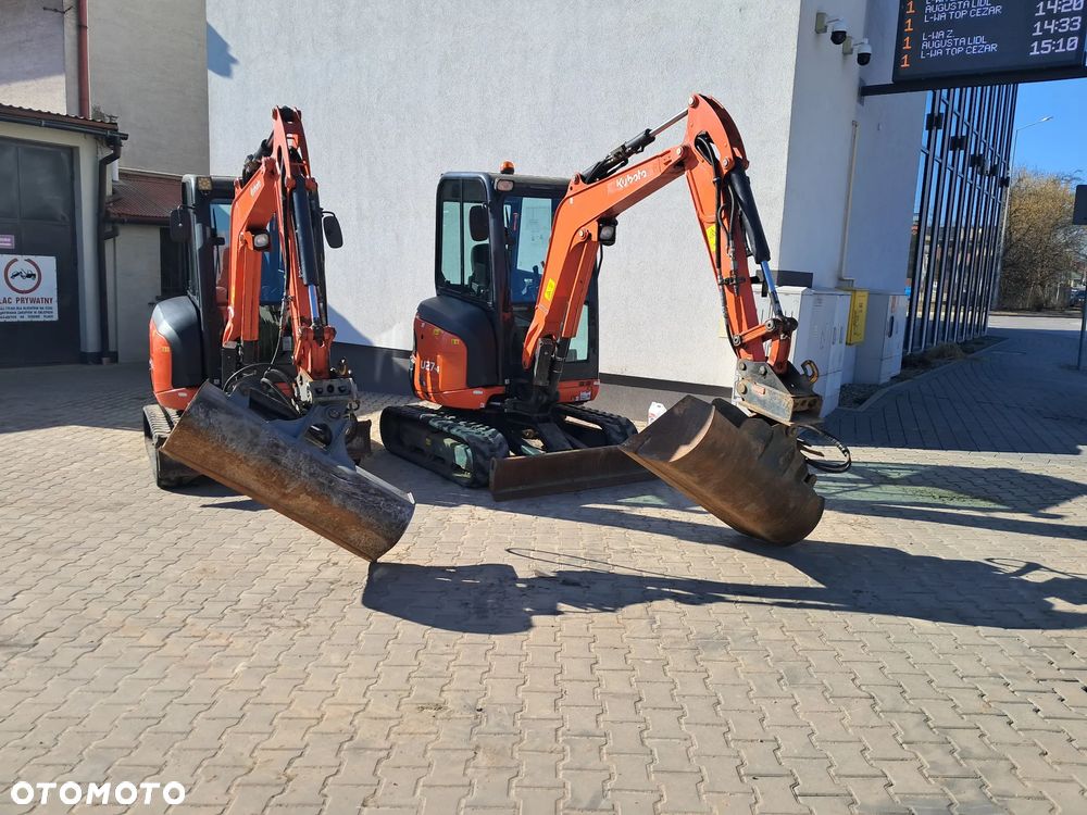 Kubota U27-4 WAGA 2700 kg 2.7t 1300 mth minikoparka * 2022 rok * 2 łyżki * lusterka * pełne oświetlenie jeden właściciel * zero obrys długie ramie szybkozłącze MS03 * hydrauliczna skarpówka * gąsienice 80% bez DPF Red Key * dodatkowe linie hydrauliczne jcb yanmar Cat takeuchi - 1