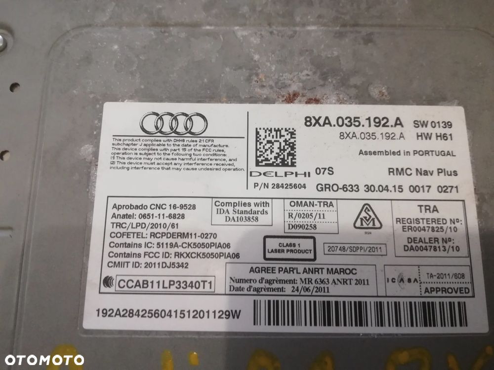 MMI NAVI JEDNOSTKA NAWIGACJA 8X0035192A AUDI A1 S1 - 2