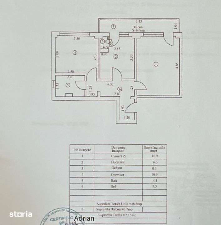 Comision Zero, Apartament 2 camere 55mp, Plantelor et. 2/4 — fotografia 3