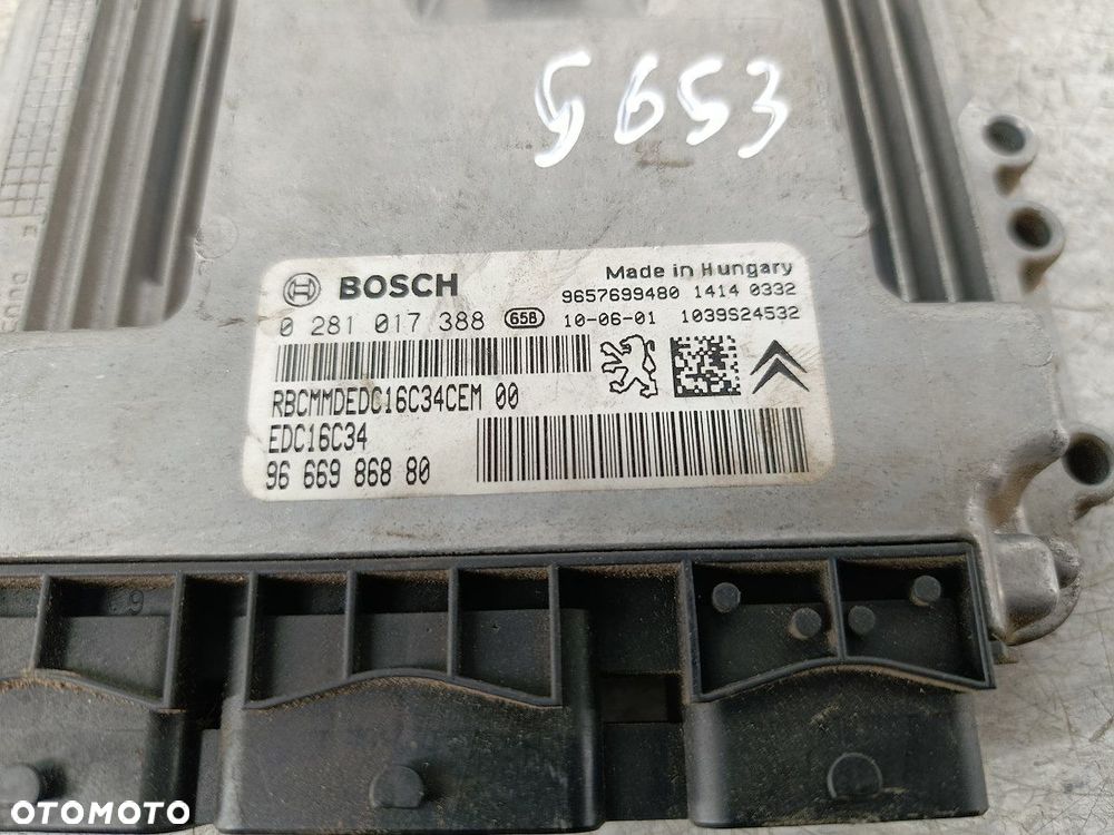 KOMPUTER, STEROWNIK CITROEN C3 II 0281017388    9666986880 1.4 HDI 70KM - 6