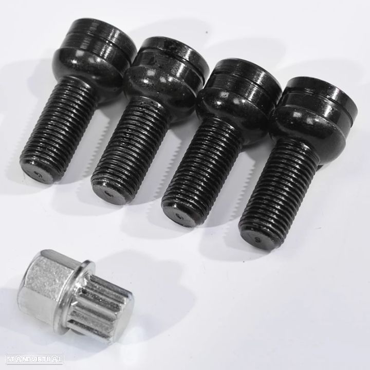 Conjunto de 4 Pernos de segurança c/ chave - M14x1,5mm - 1