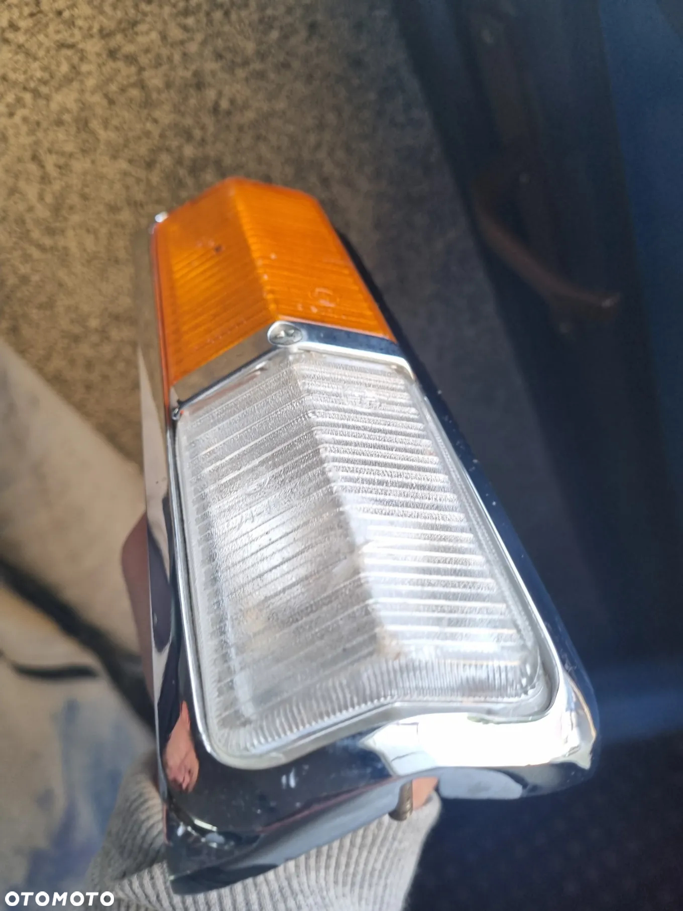 Lampy przód kierunkowskazy chrom stary typ Fiat 125p komplet - 15