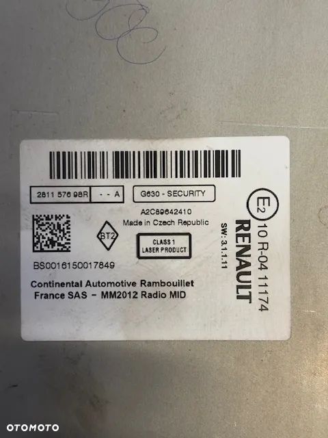 RADIO RENAULT MEGANE III SCENIC III 281157698R - 4