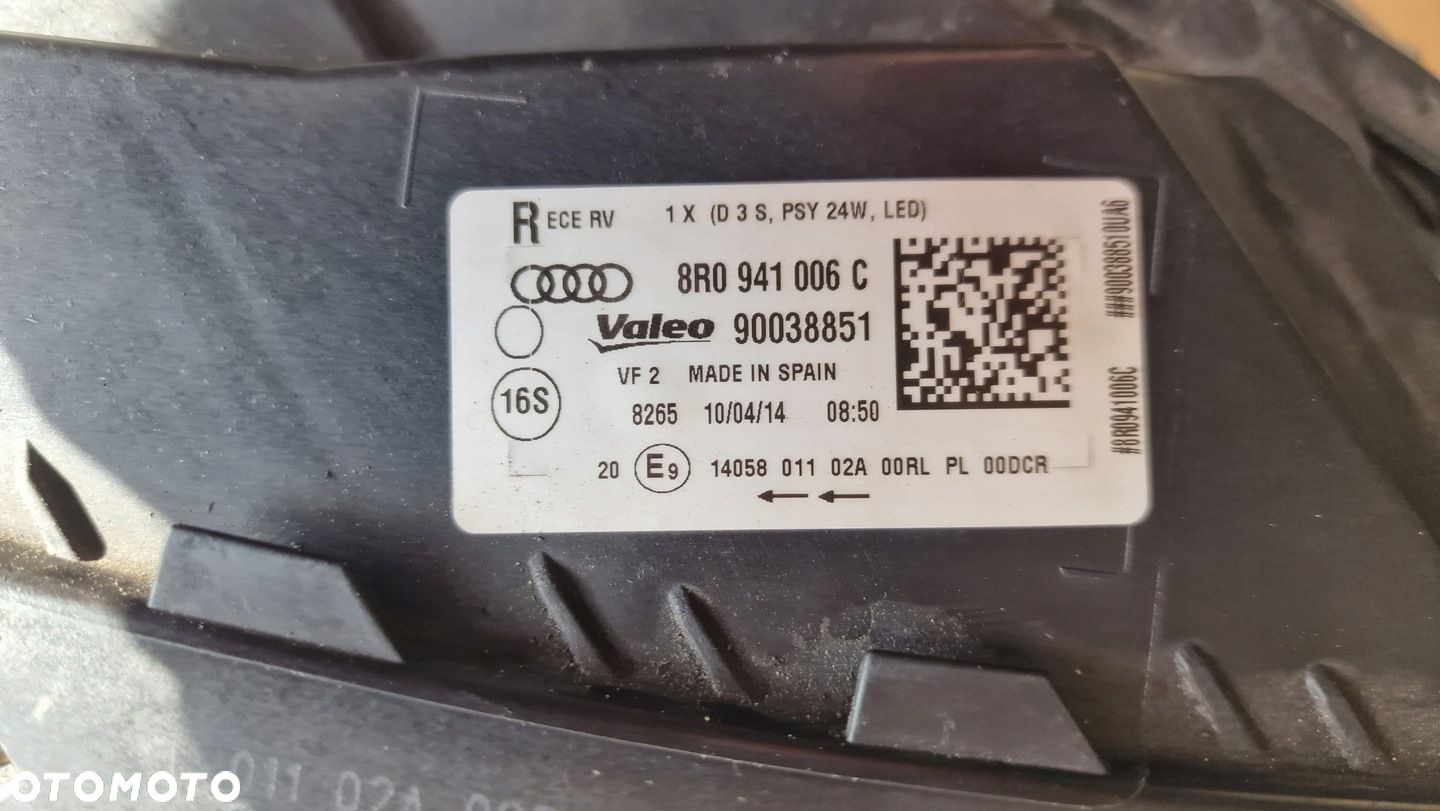 Lampa prawa przód przednia Audi Q5 SQ5 8R LIFT 8r0941006c xenon europa - 10