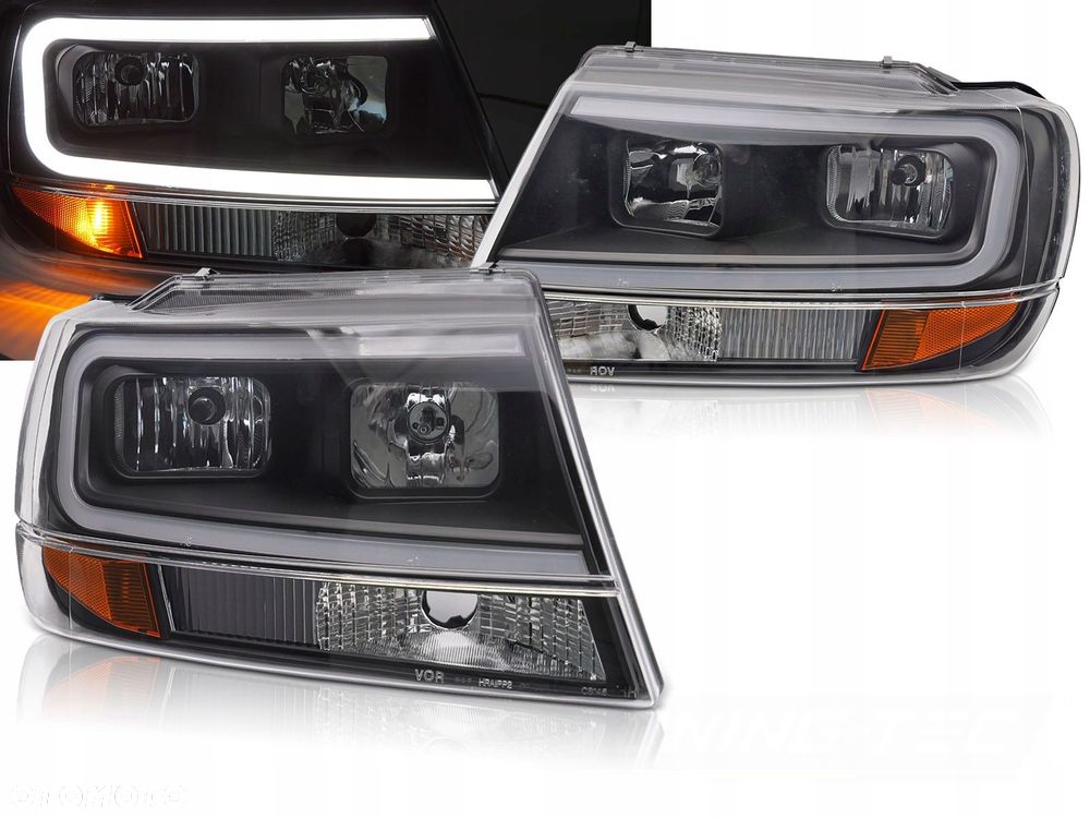 Reflektory Lampy kpl Tube LED Neon Black Tuning Jeep Grand Cherokee WJ 99- - 7