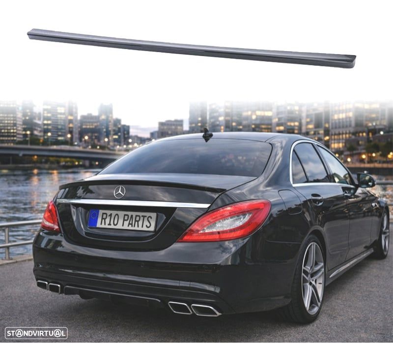 AILERON SPOILER TRASEIRO MERCEDES CLS C218 11-18 LOOK AMG PRETO BRILHANTE - 1